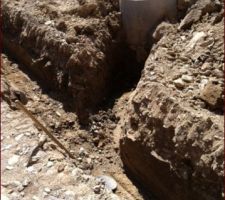 Réalisation tranchée pour raccordement eaux pluviales sur puit perdu