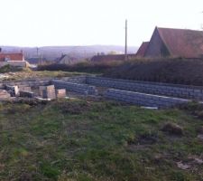 Pose des parpings pour le vide sanitaire