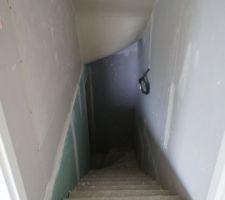 Plafond plâtre escalier sous-sol