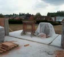 Intérieur de la maison, côté salle à manger : il y aura une baie vitrée de 4m qui donnera sur la terrasse et le jardin.