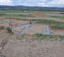 Implantation des murs de soubassement du vide sanitaire