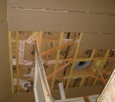 Préparation plafond étage pour cloisons