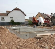 Préparation dalle hourdis polystyrène et béton