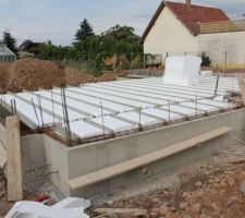 Préparation dalle hourdis polystyrène et béton