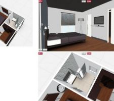 Vue 3D - Chambre parentale