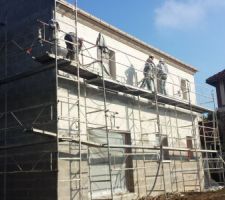 Façade sud en cours