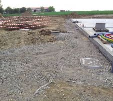 Mise en place du drainagr périphérique et du réseau d'eaux pluviales