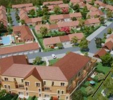 Aper&ccedil;u maquette des senioriales, &agrave; c&ocirc;t&eacute; de notre lotissement,pour situer la rd 346 passe le long de la rd 346