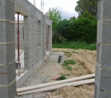 Porte fenêtre de notre chambre qui donnera sur la future terrasse