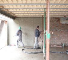 Mise en place de l'enduit