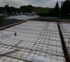 Partie dalle pleine ferraill&eacute;e