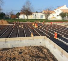 Mise en place des hourdis   ferraillage   coffrage