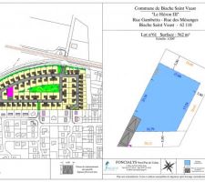 Voici maintenant le plan de notre future parcelle 61.

En rose, sa situation au sein de la r&eacute;sidence.