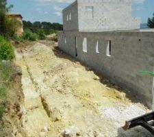 Fouille du mur de soutènement