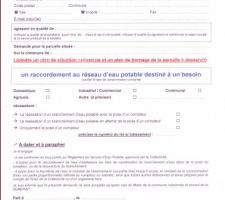 Demande de raccordement eau potable