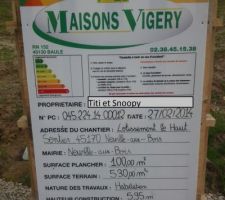 Voila notre permis de construire est posé sur le Terrain :)