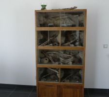 Meuble contenant nos geckos, entièrement fait maison. Il faut encore aménager le terra du haut, pour l'instant ce sont les ?ufs qui y sont, en incubation.  Nous avons eu nos deux premières naissance il y a quelques jours.