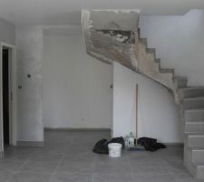 Reste l'intervention du plâtrier sous l'escalier