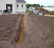 Tranchée alimentation électrique cabanon