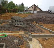 Pose de la premi&egrave;re pierre