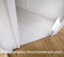 Pose du parquet dans le dégagement