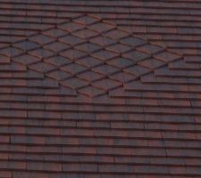 Dessin sur la toiture, vue de près