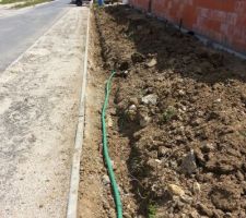 Tranchée fondations muret de cloture